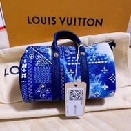 Louis Vuitton (LV) | Mini Keepall Monogram Bandana Bleached Blue (MP3337) | 藍色 迷你隨身包 吊飾 掛飾 鑰匙圈 零錢包 小