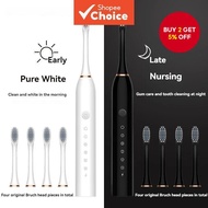 Rechargeable Electric Toothbrush - 6 Mode with Soft Bristles for Adults & Kids, Family Set with 4 Br