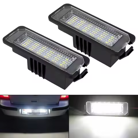 2Pcs 12V 6500K For VW Golf MK4 MK5 MK6 Passat Polo CC Eos Car License Number Plate Lights 18SMD Erro
