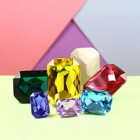 K9 Glass Rectangle Octagon Strass Diamond For Clothes Nail Art Rhinestone 3D Pointback Fancy Stone G