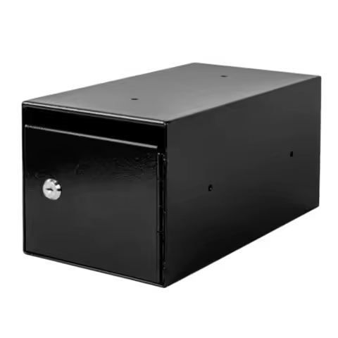 Steel Cash Drop Box Money Safe Box with Tamper-Proof Slot Mountable Cash Box with Lock for Hotels Ap