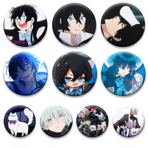 Anime The Case Study of Vanitas Button Pins Creative Vanitas No Carte Cartoon Brooches Mikhail Round