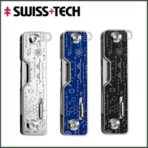 SWISS TECH 9 In 1 Multitool Folding Unpack Knife Scissors Screwdriver Saw Sharp Cutter Outdoor Campi