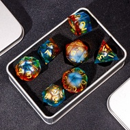 D&D liquid core dice for dungeons and dragons dice, Red Liquid core dice set, Board games dice, Shar