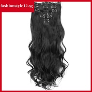 [FSTY]24 Inch 60CM Long Clip In Hair Extensions 16 Clips 7 Pcs Set Wavy Curly Human