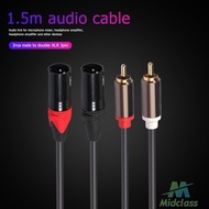 Cord MID 1.5m 4.9ft Dual RCA Male to Dual XLR 3pin Male Audio Cable