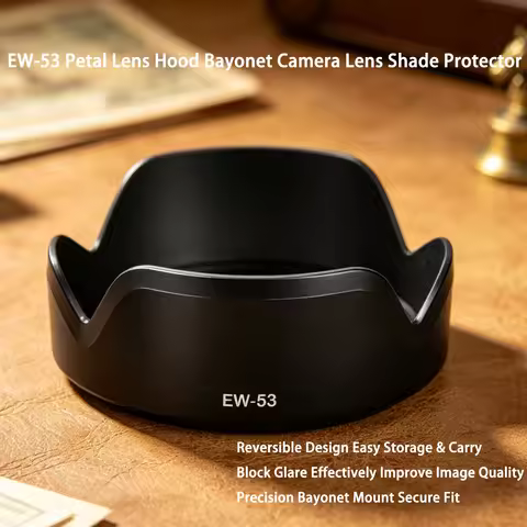 EW-53 Reversible Petal Bayonet Lens Hood Replacement for Canon EF-M 15-45mm. Anti-Glare 49mm Protect