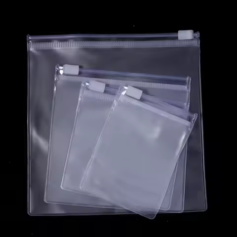 10pcs PVC Self Sealing Frosted Plastic Zip Lock Bags Thick Clear Ziplock Sundries Packaging Reclosab