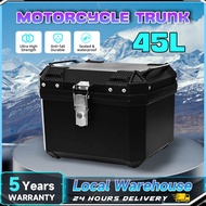 🔥TANKER ABS TOP BOX BELAKANG MOTOR TANKER 45L / 38L ALUMINIUM STAINLESS STEEL LOCK ABS BLACK