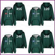 HT Squid Game 2 number 456 120 246 388 333 Hoodie Anime Sweatshirt Unisex Long Sleeve Top HT