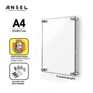 Zoyands Ansel Acrylic Wall Frame Acrylic Wall Photo Frame/ Clear A4/ 2mm/ [Acrylic Frame,