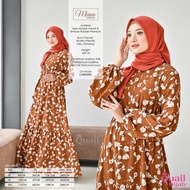 MIANA Dress Daily gamis muslim motif bunga Quail Hijab Ori Murah