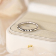 Cincin Perkahwinan S925 Peribadi Selebriti Internet Minimalis 2.45mm Cincin Milimeter Perhiasan Tali