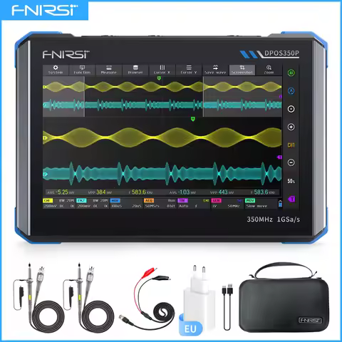 FNIRSI DPOS350P Digital oscilloscope 2CH 350MHz Touch Repair Tool, 4-in-1 Multifunction Workshop Too