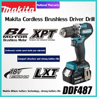 【100% Authentic】Makita DDF487 Cordless drill  Brushless 2 sections 18V  Lithium battery Cordless impact drill High torque screwdriver
