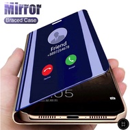 WH OPPO Realme C1 C2 C3 C11 C15 5 5i 6i 6 Pro A5 A9 2020 Mirror Flip Phone Case Smart View Plating B