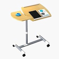 Height Adjustable Laptop Stand Rolling Laptop Desk With Wheels Movable Pulley Bedside Table (Color : A) Fashionable