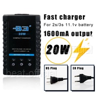 B3 LiPO Balance US Plug Charger 20W จอแสดงผล LED 1600mA สำหรับ 2S 3S Lipolymer Battery