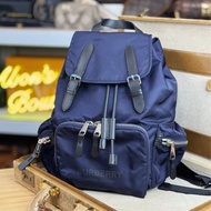 BURBERRY 深藍The Rucksack尼龍束口後背包🩶優質品況