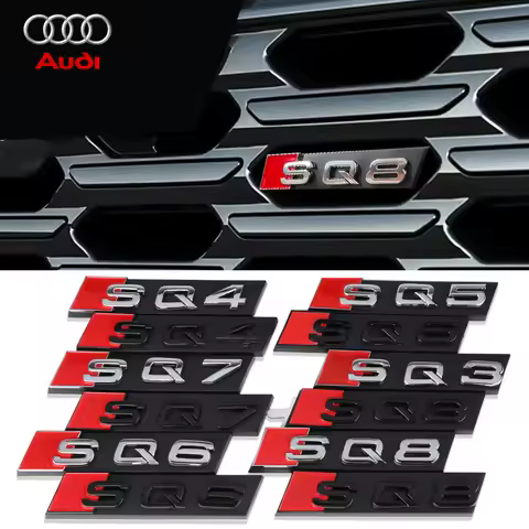 For Audi SQ3 SQ4 SQ5 SQ6 SQ7 SQ7 Logo Car Styling Modification Accessorie 3D ABS Car Front Grille Em