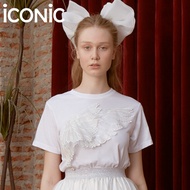 iCONiC WHITE ANGELS WINGS T-shirt #4452 เสื้อยืด ปัก ปีกนก 3 มิติ ตกแต่ง คริสตัล หรูหรา เสื้อยืดแฟชั