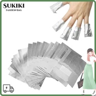 SUKIKII 50/100pcs Nail Polish Wrap, Cleaning Aluminum Nail Polish Remover Wrap,  DIY Nail Care Manic