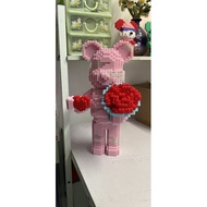 &lt; Gift Hammer, Glue, Lamp &gt; BEARBRICK Bear Relative Gift - LEGO Bear Hugging Flower - LEGO Bear SIZE 35cm