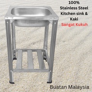 100% Stainless Steel Kitchen Sink / Single Bowl Sink /Dish Rack / Kitchen Organizer/Sinki/Sink stand/Cuci Piring