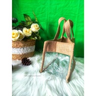 Mica burlap bag transparent bag hampers small burlap bag