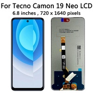 จอ LCD แบบดั้งเดิม XD 6.8 "สำหรับกล้อง Tecno Camon 19ชิ้นส่วนจอสัมผัสแอลซีดีของเครื่องแปลงดิจิทัล CH