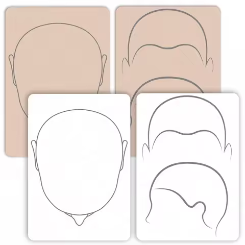 1PC SMP Scalp Micropigmentation Practice Skin Micro Hair Tattoo Training Latex for Scalp Hair Line S