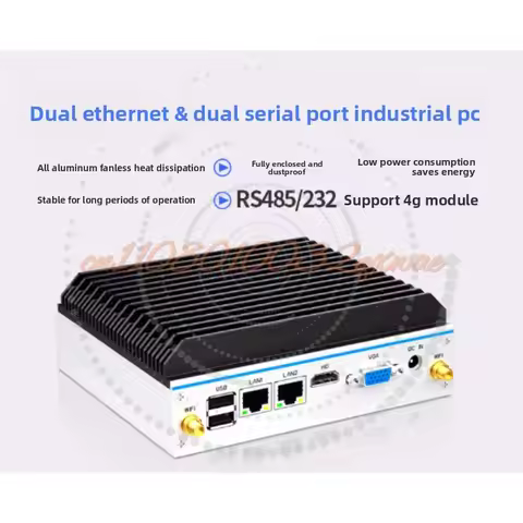 Mini Industrial PC - Quad-Core N100/J1900/J6412, 12th Gen I3/i5/i7, Dual LAN/Serial RS485, Fanless F