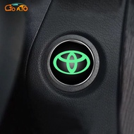 GTIOATO เรืองแสง ฝาครอบปุ่มสตาร์ทรถยนต์ สติกเกอร์ตกแต่งรถ สำหรับ Toyota Veloz Wish CHR Yaris Altis Sienta Fortuner Vios Corolla Prius Camry Alphard