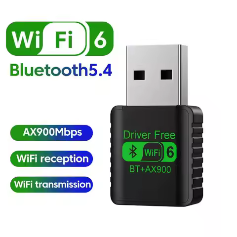 USB WiFi 6 Bluetooth 5.4 Adapter 2 in 1 Dongle Dual Band Drive free 2.4G&5GHz USB Network Wireless W