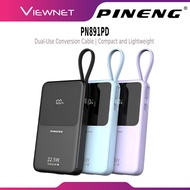 PINENG PN891PD 22.5W 10000MAH SLIM AND COMPACT PORTABLE POWERBANK WITH FAST CHARGING BUILT-IN CABLE 