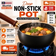 30cm Non-Stick Big Belly Wok – Deep Kuali Pot with Lid, for Gas/Induction – COD  版本四（中英马混合版，60字符以内）