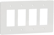 Square D X Series Wall Plate for Outlet and Light Switch, Mid Size Plus 4 Gang, Matte White