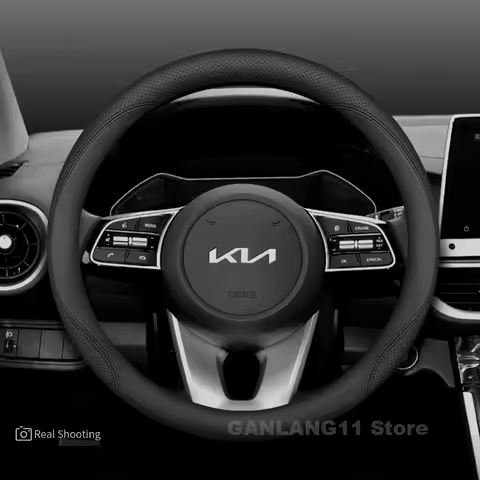 Leather Car Steering Wheel Cover For Kia Rio 2 3 4 X Line Kombi Sedan K2 K3 K4 K5 KX1 KX3 KX5 Sporta