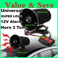 Universal SUPER LOUD 12V Car Motorcycle Alarm Siren Warning Siren Horn 3 Tone Sound Loud Speaker