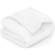 Utopia Bedding Fleece Blanket Queen Size White 300GSM Luxury Anti-Static Fuzzy Soft Microfiber Bed B