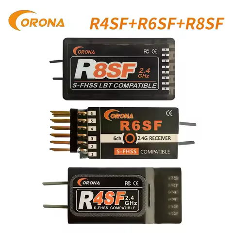 Corona 2.4G R4SF R6SF R8SF S-FHSS/FHSS Receiver Compatible FUTABA S-FHSS T6J T8J T14SG 16SZ Airplane