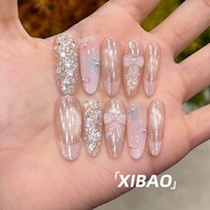 2026 New Arrival French Cat Eye Nails – Long Luxury Handmade Exquisite Press-On Nails