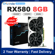 [9037] 2023เรเดียน RX 580 8GB Gddr5 256bit คอมพิวเตอร์ GPU RX580การ์ดแสดงผลเกม8G อัตราการแฮชในเหมือง