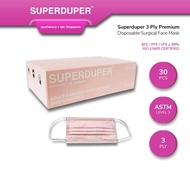 Superduper Pink Premium 3-Ply Disposable Surgical  Face Masks (30pcs)