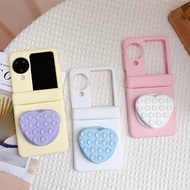 Creative Candy Colors Dual Magnetic Case with Central Axis Heart Suction Cup Bracket for OPPO Find N