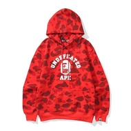 2024 Bape ของแท้เสื้อไปรษณีย์แบบมีฮู้ดฮิปฮอปหัวฉลามแฟชั่นของผู้ชายมาใหม่