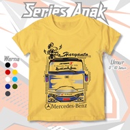KAOS ANAK BIS PO HARYANTO TSALJU JETBUS 3+ MERCEDES BENZ USIA 0-10 TAHUN | Baju Distro Kids Atasan A
