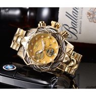 Invicta Wrist Watch Mechanical Movement Stainless Steel Strap Gold Dial Waterproof Men's Watch