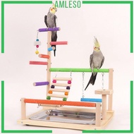 [Amleso] Parrot Playground, Budgie Play Stand, Perch Play Enclosure for Budgies