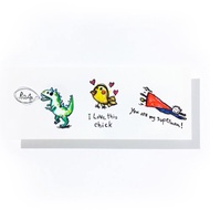 水彩色簡約刺青紋身貼紙超人恐龍小雞哥斯拉情侶裝戀人可愛兒童話